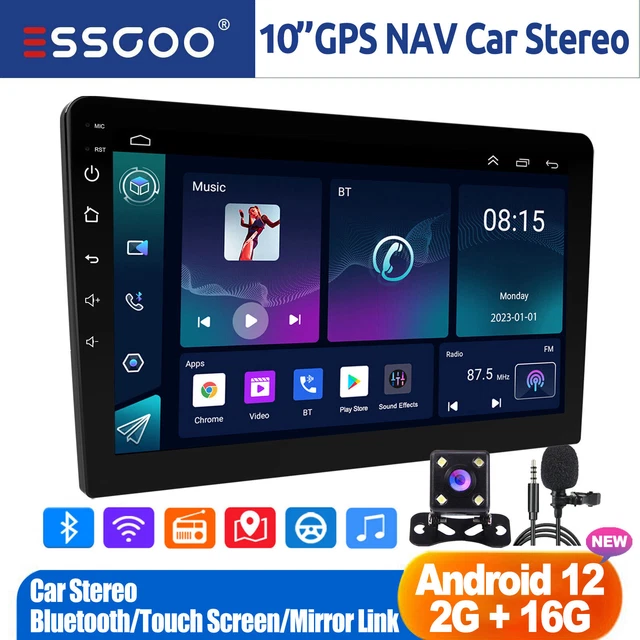 10 Inch Android 12 Car Stereo GPS Navigation Radio Double 2DIN WIFI USB + Camera