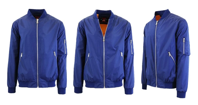 Mens Lightweight MA-1 Flight Jacket Bomber Warm Polyester Full Zip Coat NEW