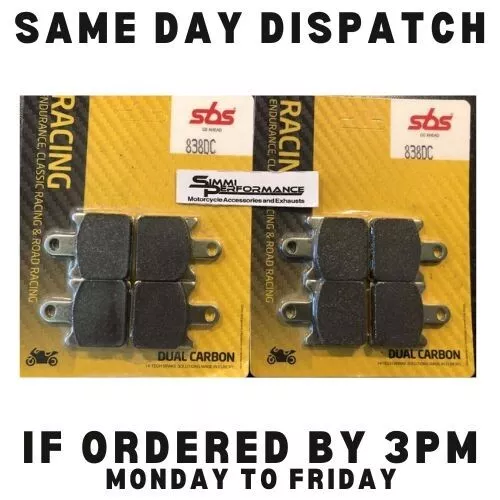 SBS Dual Carbon Front Brake Pads Kawasaki ZX-6R Ninja 2007 - 2014 2015 2016 2017