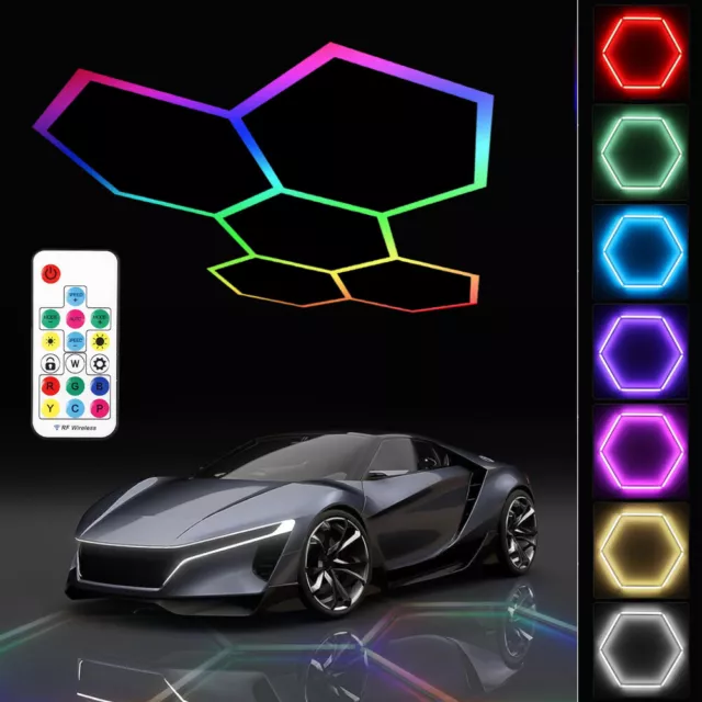 RGB Sechseck LED Garage Licht Wabe Lichter für Werkstatt Turnhalle Gaming Zimmer 3