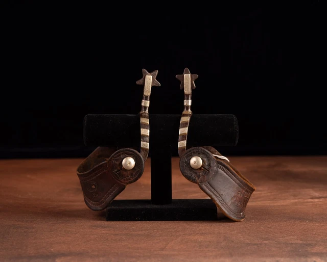 J.R. McChesney Pattern No. 1 Spurs w/ Harpham Brothers Straps - Old West Antique