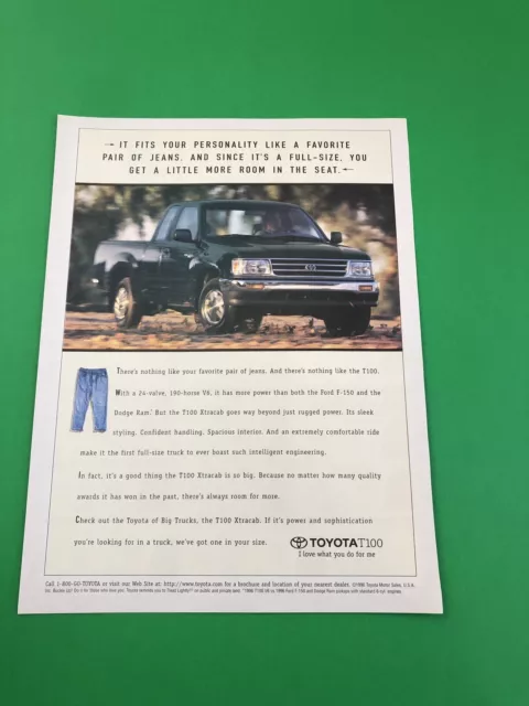 1995 1996 1997 Toyota T100 T 100  Pick Up Truck Original Print Ad Advertisement