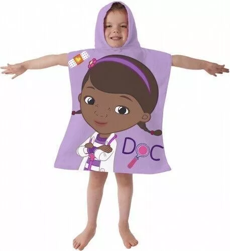 Sofia DOC McSTUFFINS Poncho Character Towel Cotton Girls UK Beach Bath Swimming