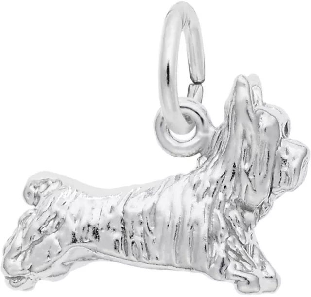 14K White Gold Terrier Dog Charm by Rembrandt