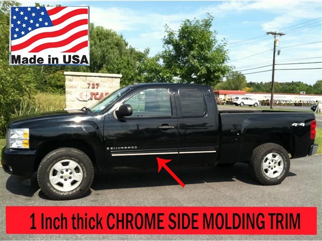 Flexible Chrome Side Door Molding Rocker Panel Trim Kit For 00-06 Suburban/Yukon XL