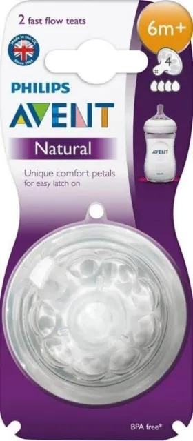 Philips Avent 2 Sauger mit schnellem Durchfluss ab 6 Monaten, Sauger mit...