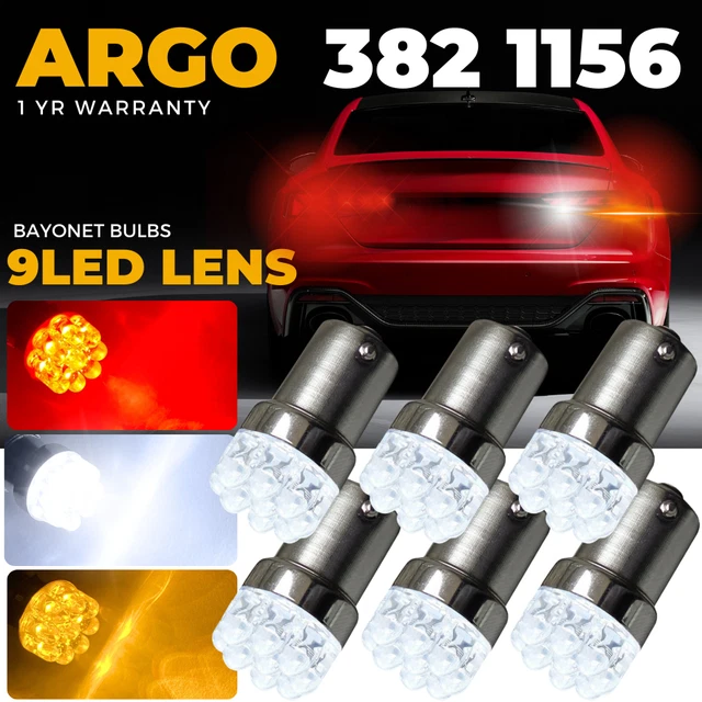 2x Super Bright 1156 LED Bulbs - 50 SMD Each For Brake, Signal, Reverse & Parking Lights (12V)