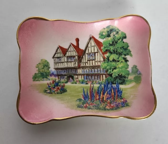 VTG 1940's Royal Winton Grimwades England “Old English Manor House” Trinket Dish