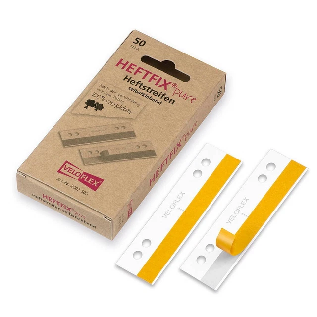 50 VELOFLEX Heftstreifen, selbstklebend HEFTFIX®pure weiß Kunststoff