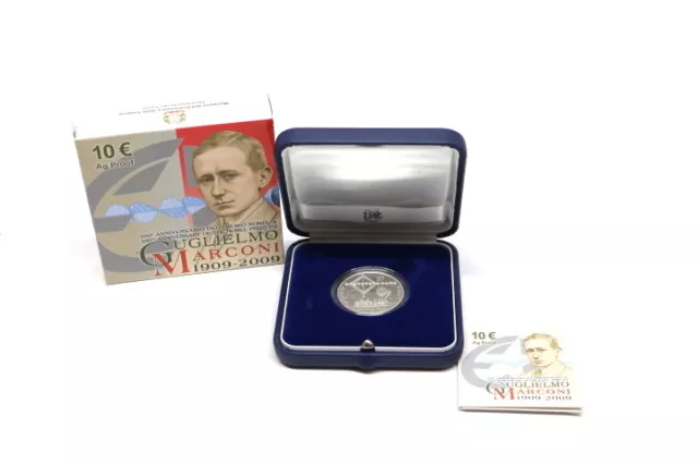 Silbermünze 10 Euro 2009 Italien Guglielmo Marconi