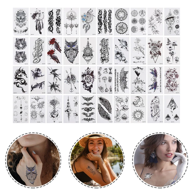 40 Sheets Tattoo-Aufkleber Übertragen Winzig Klein Gefälscht