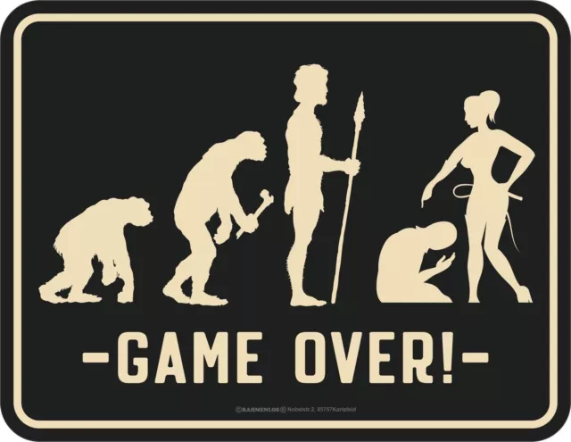 Matrimonio Scudo - Evolution Ehe-Mann - Game Over - Targa di Latta Stampata