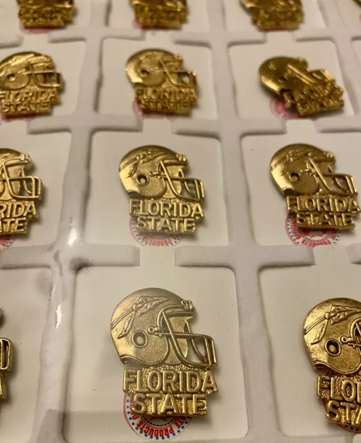 LOT OF 2! NCAA Licensed Florida State Seminoles Lapel Hat Tie Pin FSU Football