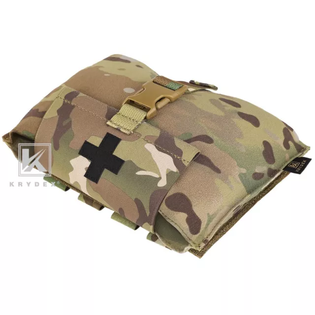 KRYDEX Tactical Rip Away Blow Out Medical Pouch Stretch EMT Bag MOLLE/Belt Camo
