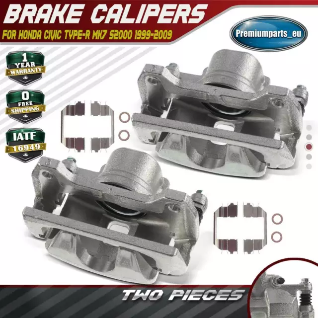 2x Brake Calipers Front Left and Right for Honda Civic Type-R MK7 S2000 2.0