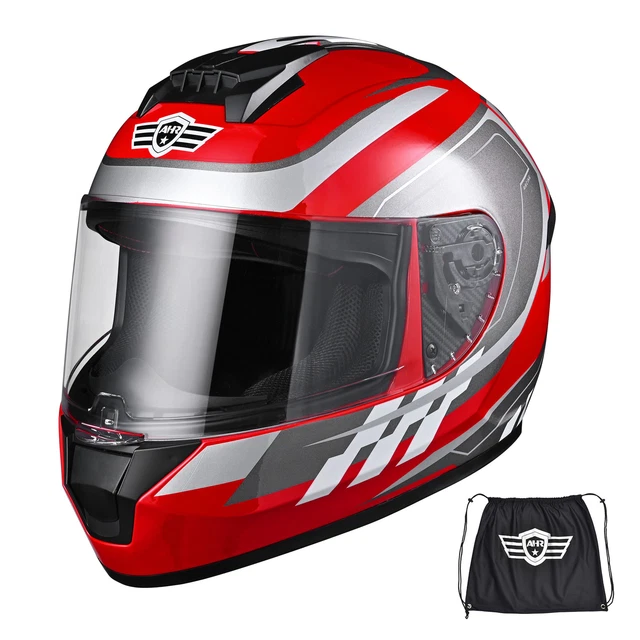 AHR RUN-F3 Full Face Motorcycle Helmet DOT Removable Motor Bike Liner S