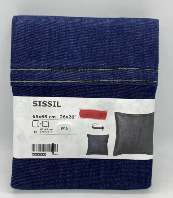 Ikea Sissil Cushion Cover Denim Blue 26" x 26" 604.326.85 New