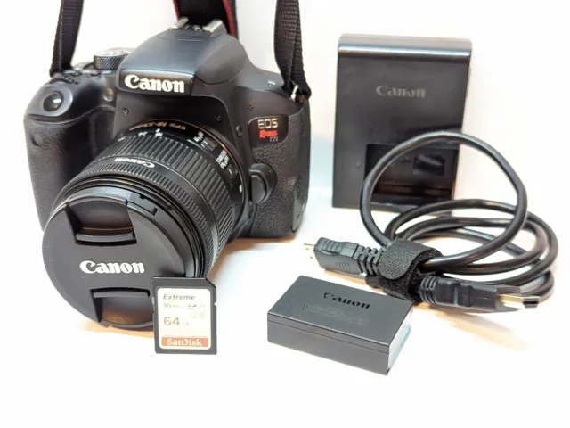 Cámara digital Canon EOS Rebel T7i + kit de lentes IS STM 18-55 mm + tarjeta de memoria de 64 GB