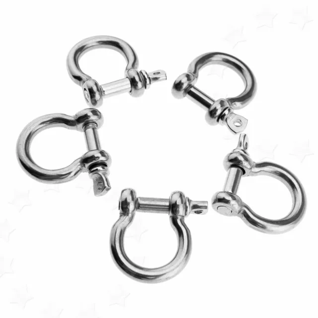 5 Quality Bow Rigging Shackle Stainless Steel Buckle Key Bag Bracelet Paracord