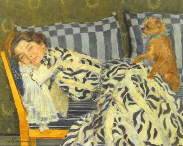 Eugen Spiro - Dame mit Hund (Tilla Durieux), 1905     (Ausschnitt) 