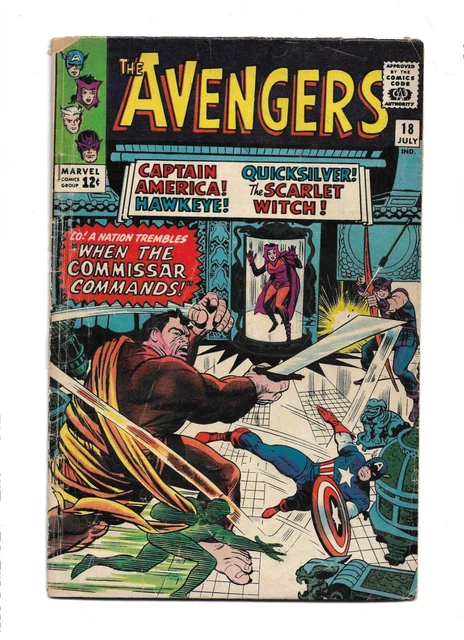 Avengers #18 Vg Condition 1965 Captain America Hawkeye Quicksilver Scarlet Witch