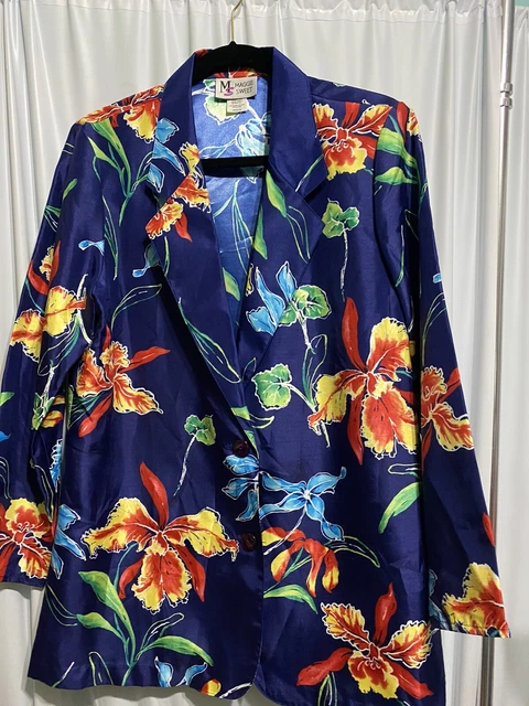 Maggie Sweet Vintage Floral Blazer Size Med