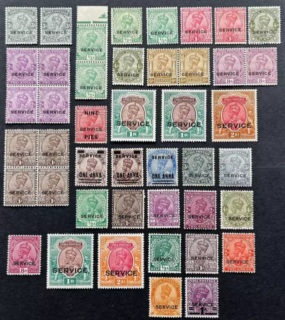 India Kgv 1912-1939 Mounted Mint With Some Mint Never Hinged Services Selection