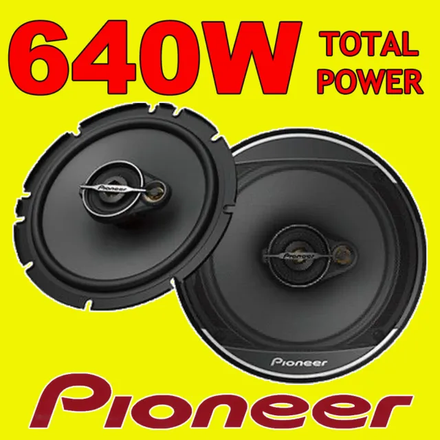 PIONEER 640W TOTAL 3-WAY 6.5 INCH 16.5cm CAR DOOR/SHELF COAXIAL SPEAKERS PAIR