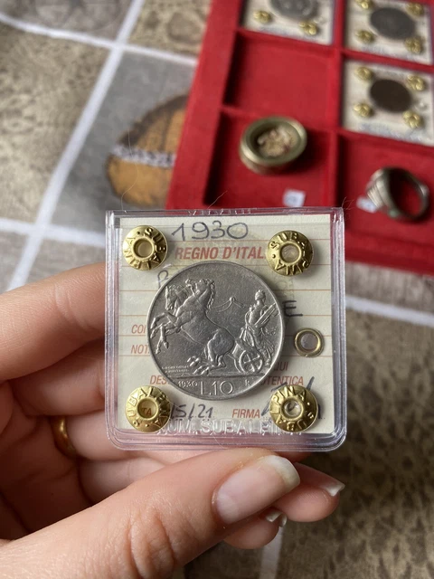 MONETA REGNO D' ITALIA BIGA 10 LIRE 1930 RARA sigillata BB+ SUBALPINA