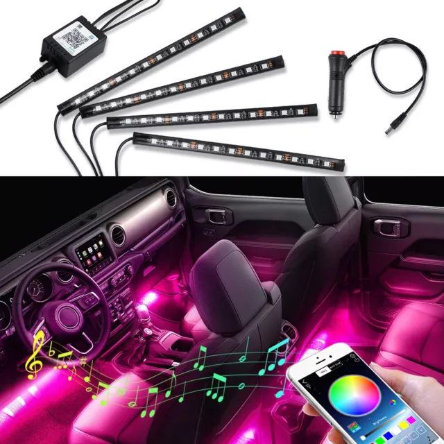 22cm RGB LED Atmosphère Lampe Voiture Allume-cigarette Décor intérieur Lumière