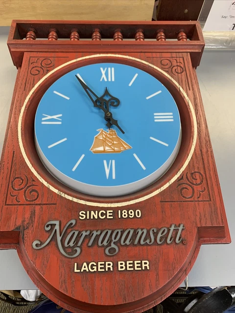 Vintage 1960s70s Narragansett Beer Lighted Clock Sign