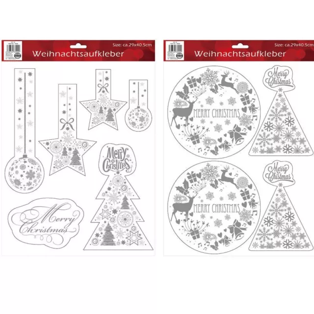 2 x Bögen Fenstersticker Weihnachten Fensterbilder Fenstertattoos Fensterdeko