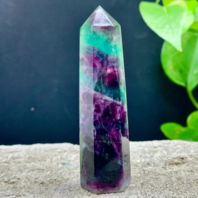 54G Natural colour Fluorite Crystal quartz crystal obelisk wand point healing