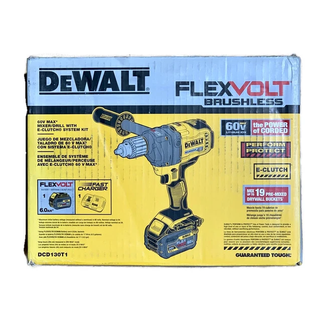 DEWALT DCD130T1 60V Max Cordless Brushless Mixer/Drill w/ EClutch