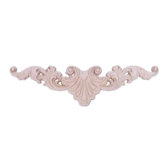 Wood  Corner Onlay Applique Frame Decor Furniture Craft Unpainted Type:20*5cm S2