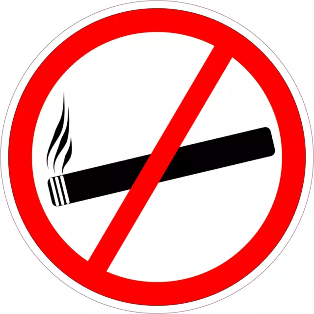 10 Aufkleber Rauchen verboten 7cm Rauchverbot GLANZ TRANSPARENT Ablösbar