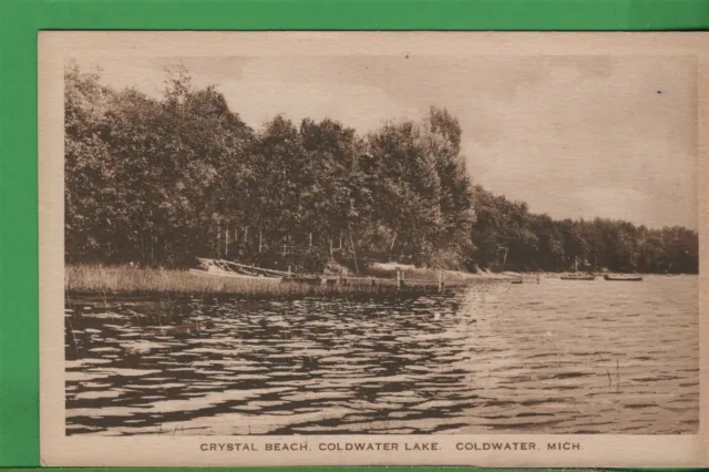 Vintage Michigan MI Real Photo RPPC Postcard Crystal Lake Coldwater