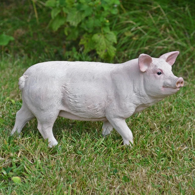 Pig Garden Ornament Statue Figure Resin Lawn Patio Sculpture Small