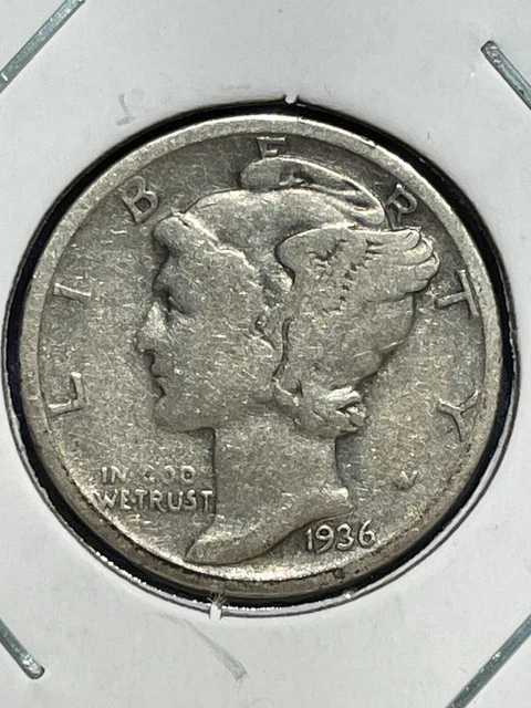 1936 S - Silver Winged (Mercury) Dime - a nice circulated silver dime