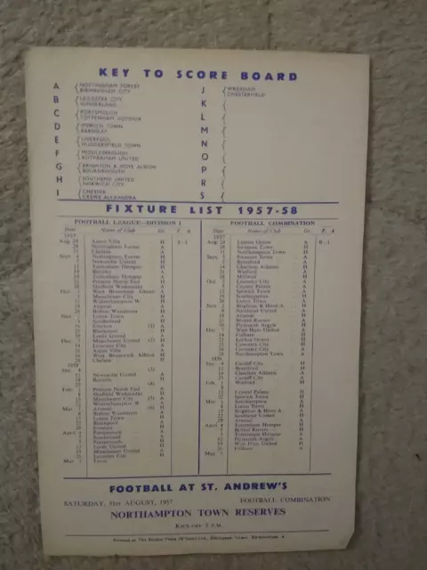 Football Programme Birmingham City Reserves v Swansea Town Reserves 1957 2