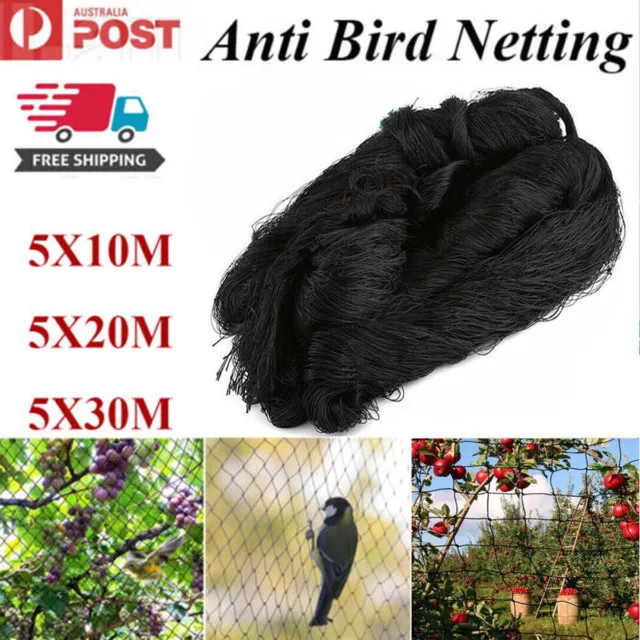 Black Anti Bird Netting Garden Net Mesh Commercial Fruit Tree Pond Protect Cover