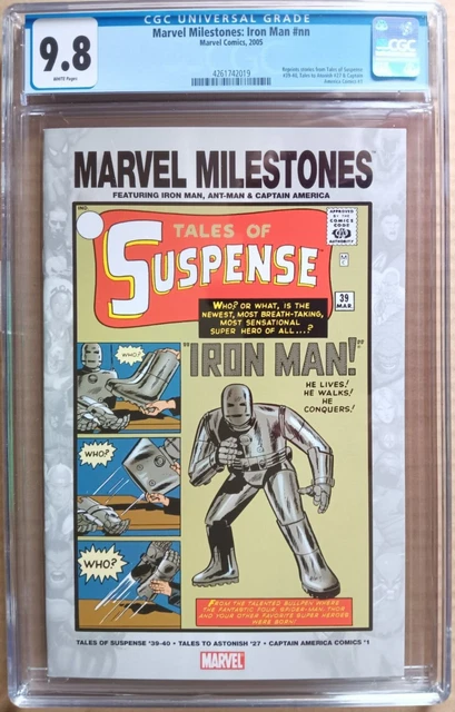 MARVEL MILESTONES:  IRON MAN #1 CGC 9.8 WHITE  2005 Tales of Suspense #39-40...