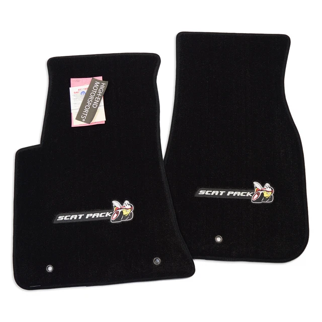 2011-2023 Dodge Challenger Front Floor Mats Purple Logo Trim 2PC Premium InStock