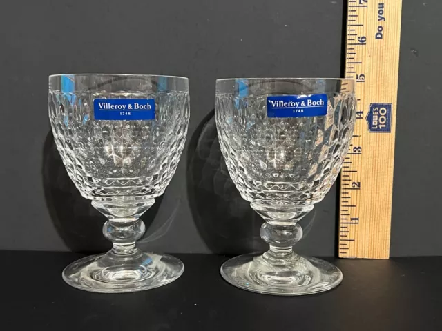 2 Villeroy & Boch Boston Clear Claret Wine Glasses- Germany- New with tags