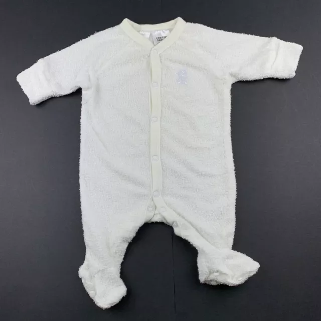 Girls,Boys size 0000, Dymples, pale lemon terry coverall / romper, EUC