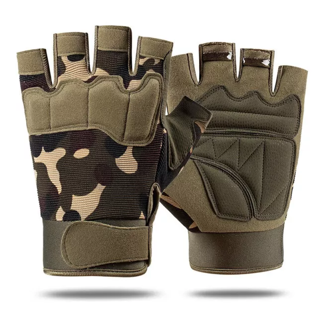 Tactical Half Finger Gloves Motorcycle Cycling Hiking Driving Working Fingerless 2