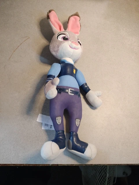 DISNEY STORE ZOOTOPIA Judy Hopps Plush Police Officer Cop Bunny Rabbit ...