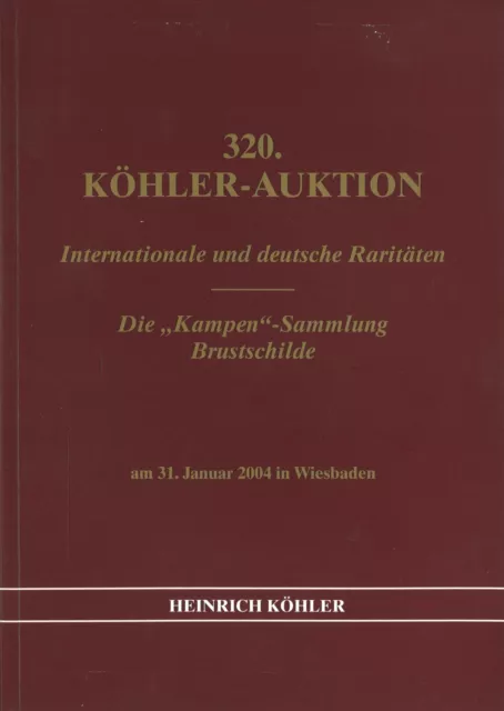 "Asta online Heinrich Köhler 320 (2004): la collezione ""Kampen"" "scudi petto"