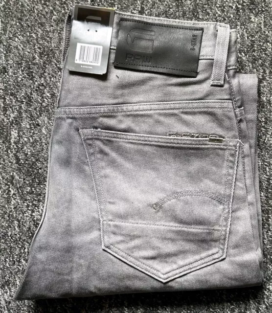 G-STAR RAW 3301 Tapered W28 L34 Button Fly Grey Jeans Brand New Rrp £ ...