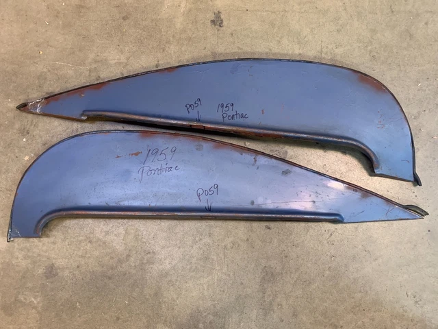 1959 Pontiac Fender Skirts Original Steel Pair Po 59 Pontiac With Mount Hardware